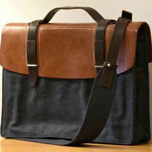 Dimitri Satchel - Veg Leather, Japanese Denim